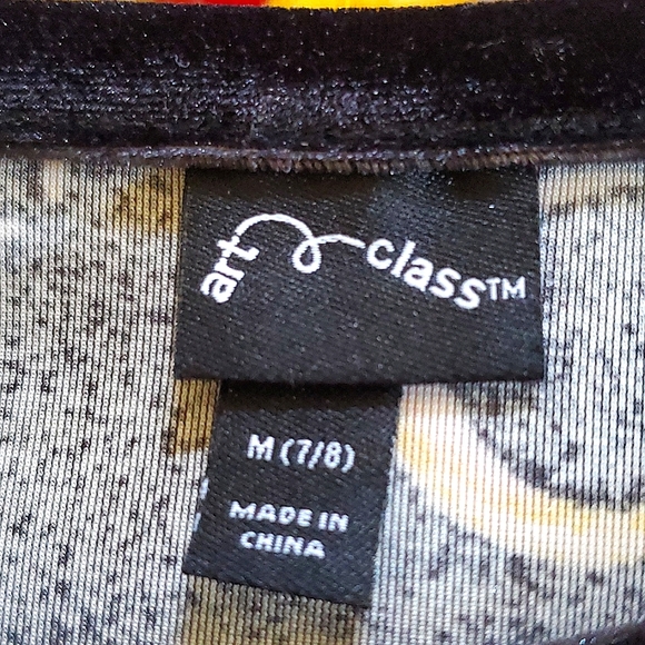 Art Class Halloween Black Velour Size M (7/8) Girls Long Sleeve Dress - Picture 5 of 6